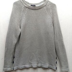 H&M Women's Gray Heavy Knit Sweater Button Accent Small